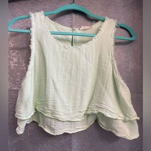 Women’s Altar’d State M light lime green, flowy crop top